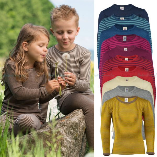 Engel Natur Kinder Shirt Unterhemd Langarm Pullover Wolle/Seide kbT