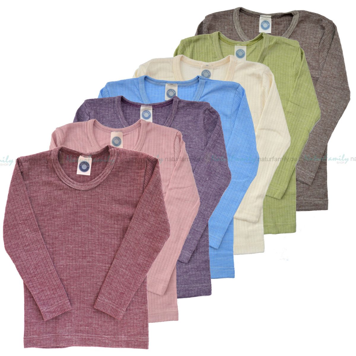 Cosilana Kinder Unterhemd langarm, Wolle Seide Baumwolle kbA kbT, Shirt Gr. 92-152