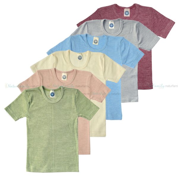 Cosilana Kinder Unterhemd Kurzarm Wolle Seide Baumwolle bio, T-Shirt, Gr. 92-152