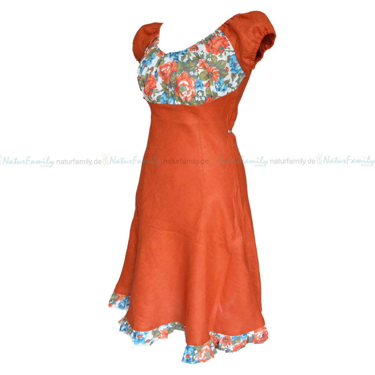 Leinenkleid Sommer Kleid aus 100% Leinen öko terrakotta 1523