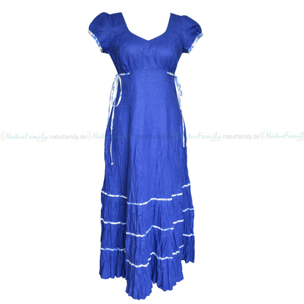 Leinenkleid Maxikleid aus 100% Leinen dunkelblau öko Sommer Kleid Gr. 40 1525